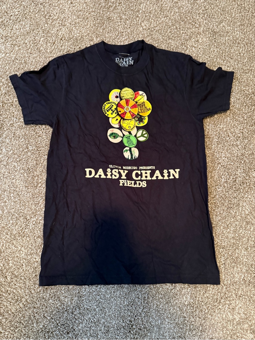Olivia Rodrigo Daisy Chain Fields Black Graphic Tee